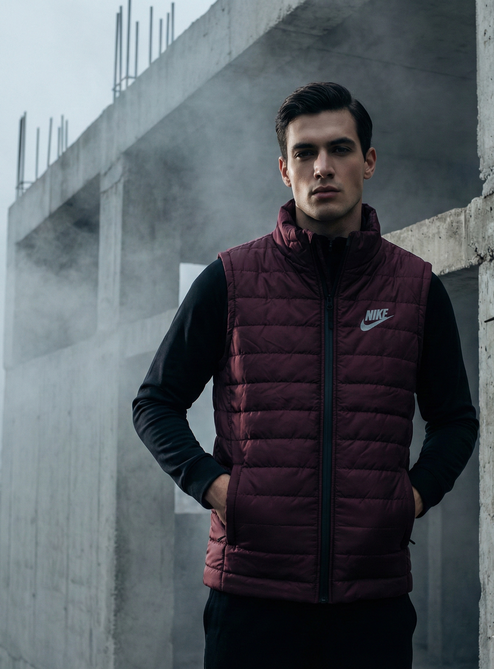 Nike Essential Quilted Puffer Vest - Deep Maroon